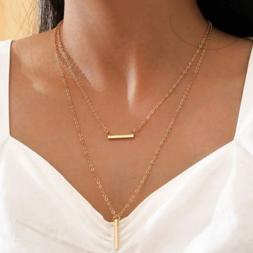 Double bar layer dainty necklace - Picture 1 of 1